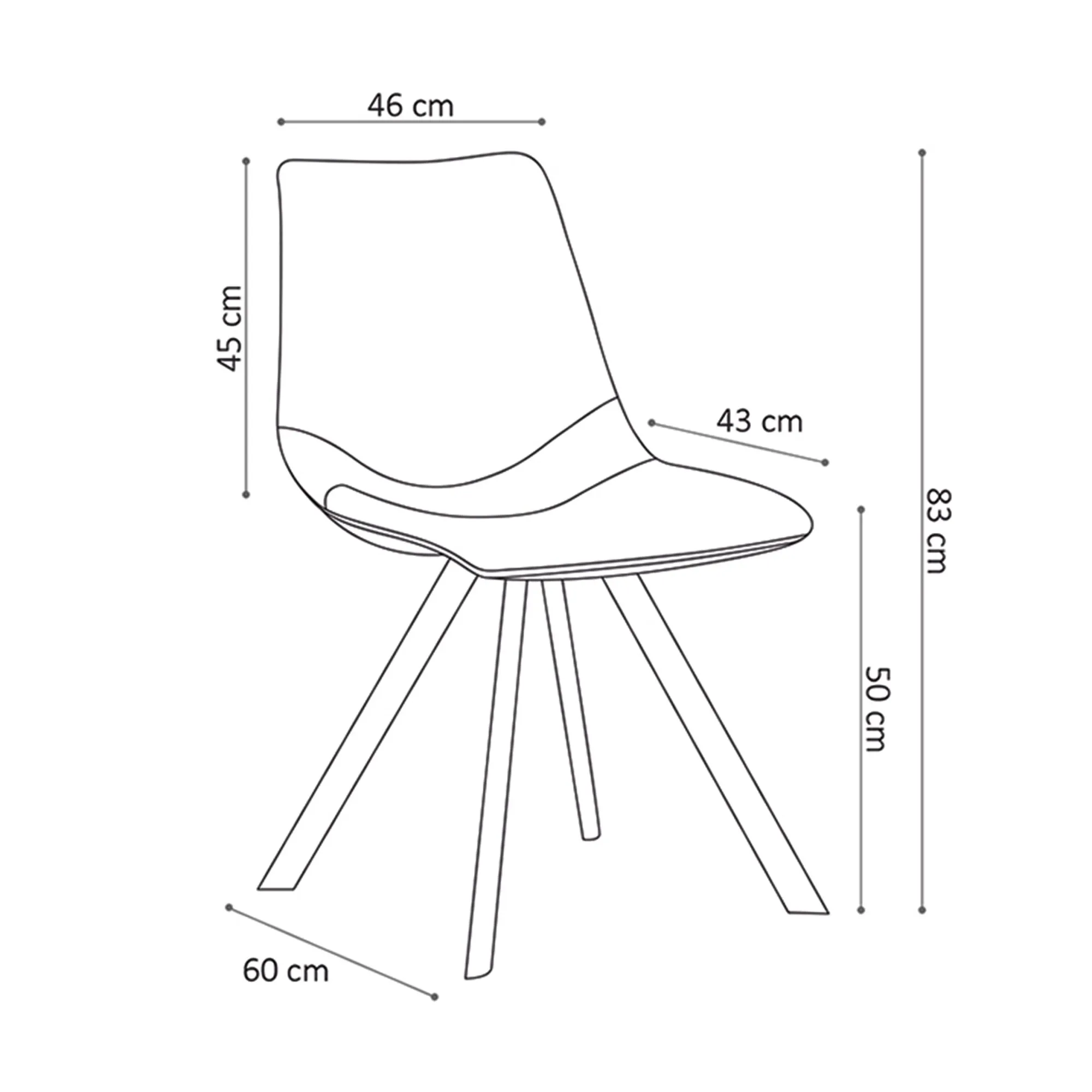 Eetkamerstoelen^Huisenthuis Stoel Collin – Set van 2 Cognac