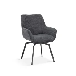 Eetkamerstoelen^Huisenthuis Stoel Denise Teddy Donkergrijs