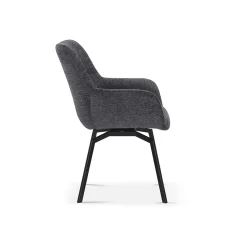 Eetkamerstoelen^Huisenthuis Stoel Denise Teddy Donkergrijs