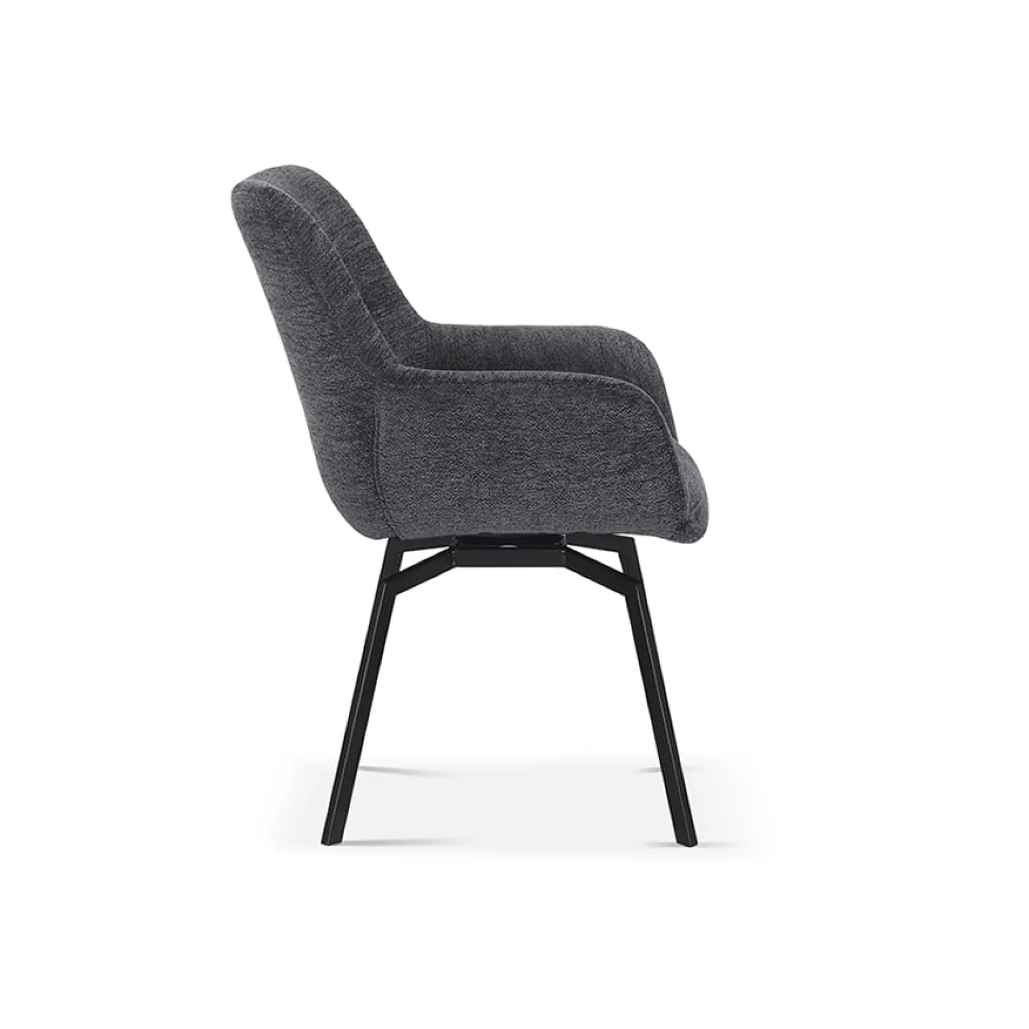 Eetkamerstoelen^Huisenthuis Stoel Denise Teddy Donkergrijs