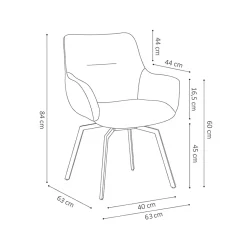 Eetkamerstoelen^Huisenthuis Stoel Denise Teddy Donkergrijs