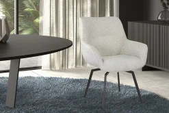 Eetkamerstoelen^Huisenthuis Stoel Denise Teddy Ecru