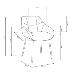 Eetkamerstoelen^Huisenthuis Stoel Dundee Roze-Donkergrijs – Set van 2 Donkergrijs, Roze