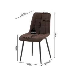 Eetkamerstoelen^Huisenthuis Stoel Fons Donkerbruin – Set van 4