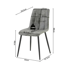 Eetkamerstoelen^Huisenthuis Stoel Fons Grijs – Set van 4