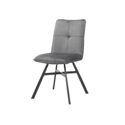 Eetkamerstoelen^Huisenthuis Stoel Gio Velours – Set van 4 Grijs