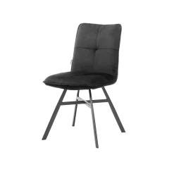 Eetkamerstoelen^Huisenthuis Stoel Gio Velours – Set van 4 Zwart