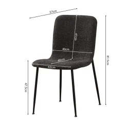 Eetkamerstoelen^Huisenthuis Stoel James Bouclé – Set van 2 Grijs