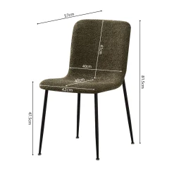 Eetkamerstoelen^Huisenthuis Stoel James Bouclé – Set van 2 Groen