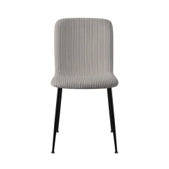 Eetkamerstoelen^Huisenthuis Stoel James Lichtgrijs Ribstof – Set van 2