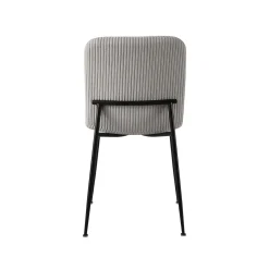 Eetkamerstoelen^Huisenthuis Stoel James Lichtgrijs Ribstof – Set van 2