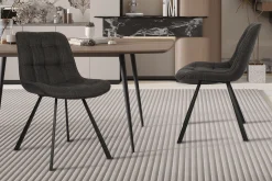 Eetkamerstoelen^Huisenthuis Stoel Johanna Donkergrijs – Set van 2