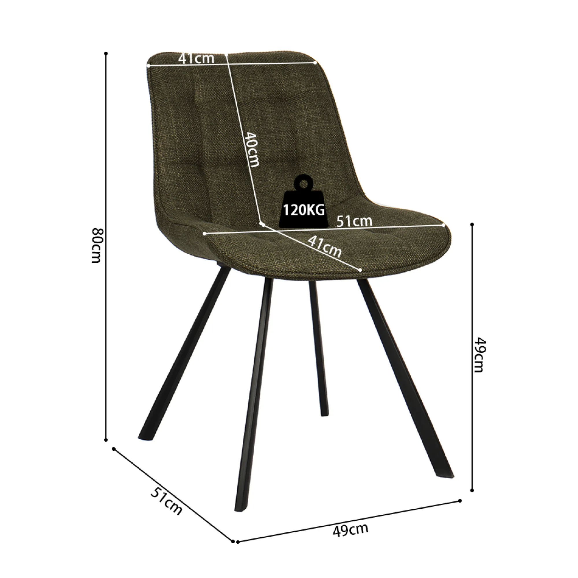 Eetkamerstoelen^Huisenthuis Stoel Johanna Groen – Set van 2