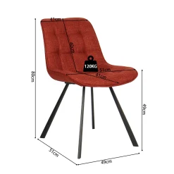 Eetkamerstoelen^Huisenthuis Stoel Johanna Rood – Set van 2