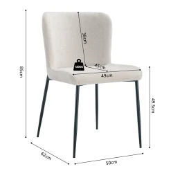 Eetkamerstoelen^Huisenthuis Stoel Jolie Beige – Set van 2