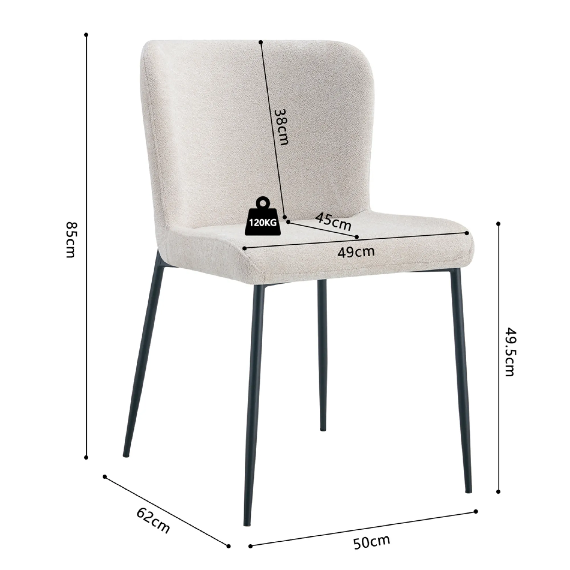 Eetkamerstoelen^Huisenthuis Stoel Jolie Beige – Set van 2