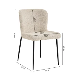 Eetkamerstoelen^Huisenthuis Stoel Jolie Bouclé – Set van 2 Beige
