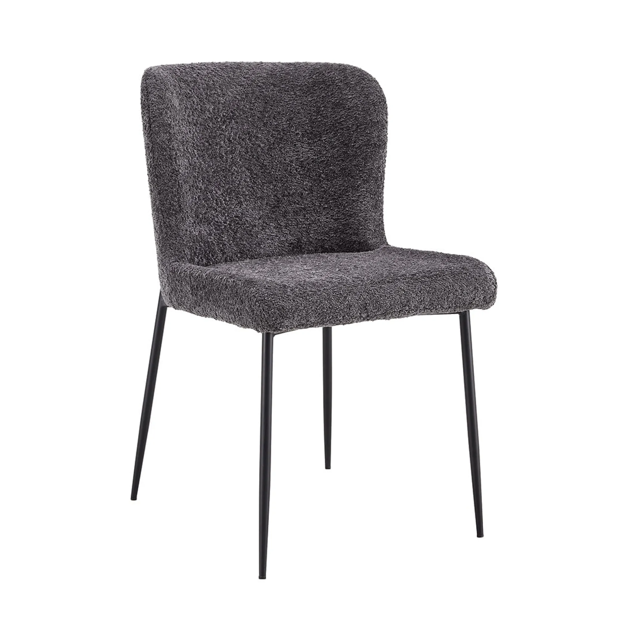 Eetkamerstoelen^Huisenthuis Stoel Jolie Bouclé – Set van 2 Donkergrijs