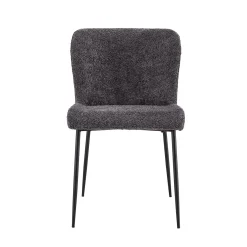 Eetkamerstoelen^Huisenthuis Stoel Jolie Bouclé – Set van 2 Donkergrijs