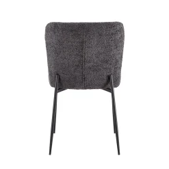 Eetkamerstoelen^Huisenthuis Stoel Jolie Bouclé – Set van 2 Donkergrijs