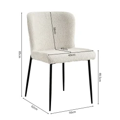 Eetkamerstoelen^Huisenthuis Stoel Jolie Bouclé – Set van 2 Ecru