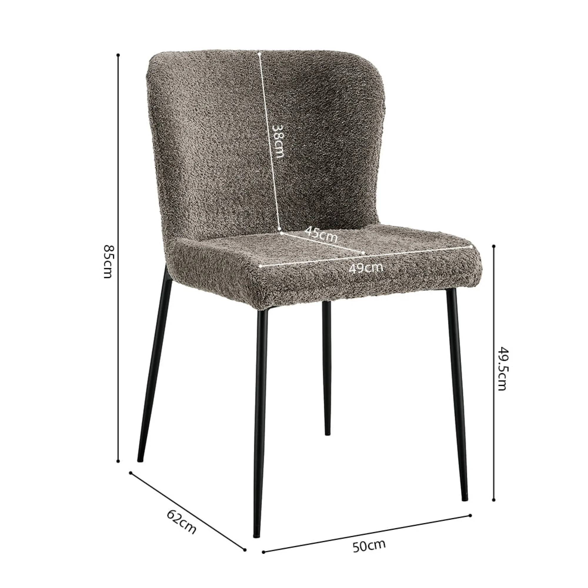 Eetkamerstoelen^Huisenthuis Stoel Jolie Bouclé – Set van 2 Zand