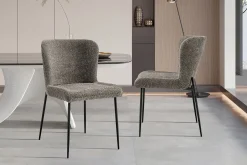Eetkamerstoelen^Huisenthuis Stoel Jolie Bouclé – Set van 2 Zand