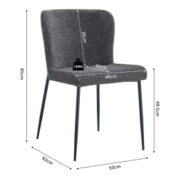 Eetkamerstoelen^Huisenthuis Stoel Jolie Donkergrijs – Set van 2