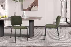 Eetkamerstoelen^Huisenthuis Stoel Killian Groen – Set van 2