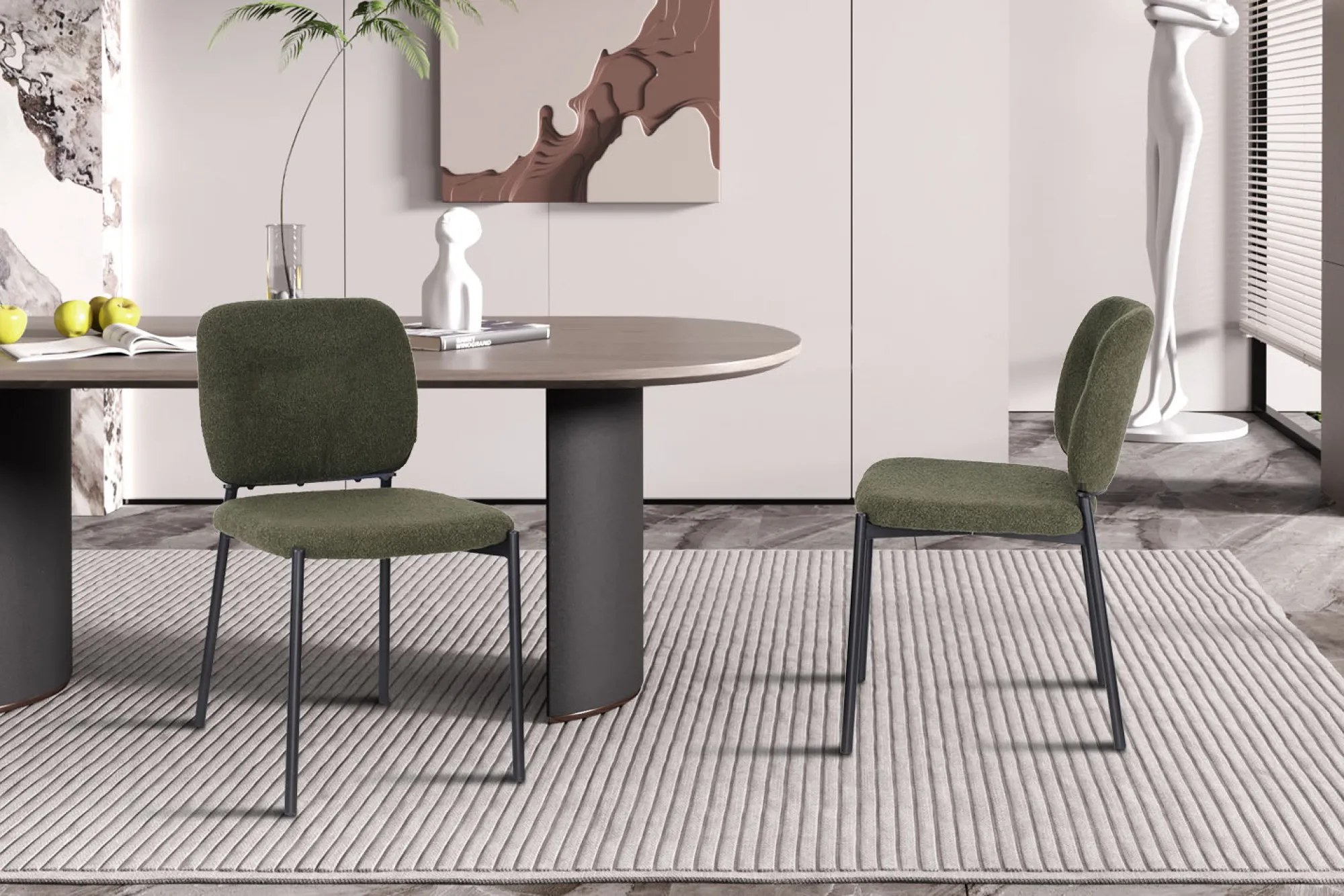 Eetkamerstoelen^Huisenthuis Stoel Killian Groen – Set van 2
