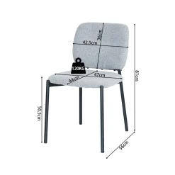 Eetkamerstoelen^Huisenthuis Stoel Killian Lichtgrijs – Set van 2