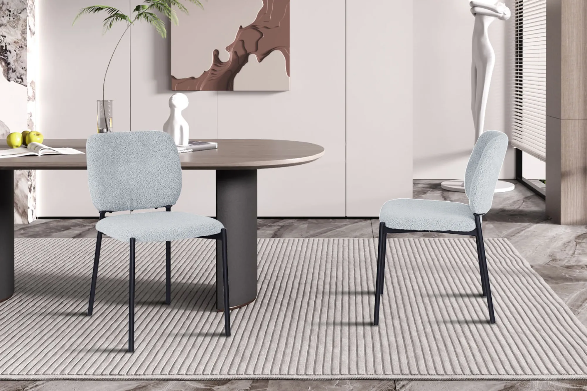 Eetkamerstoelen^Huisenthuis Stoel Killian Lichtgrijs – Set van 2