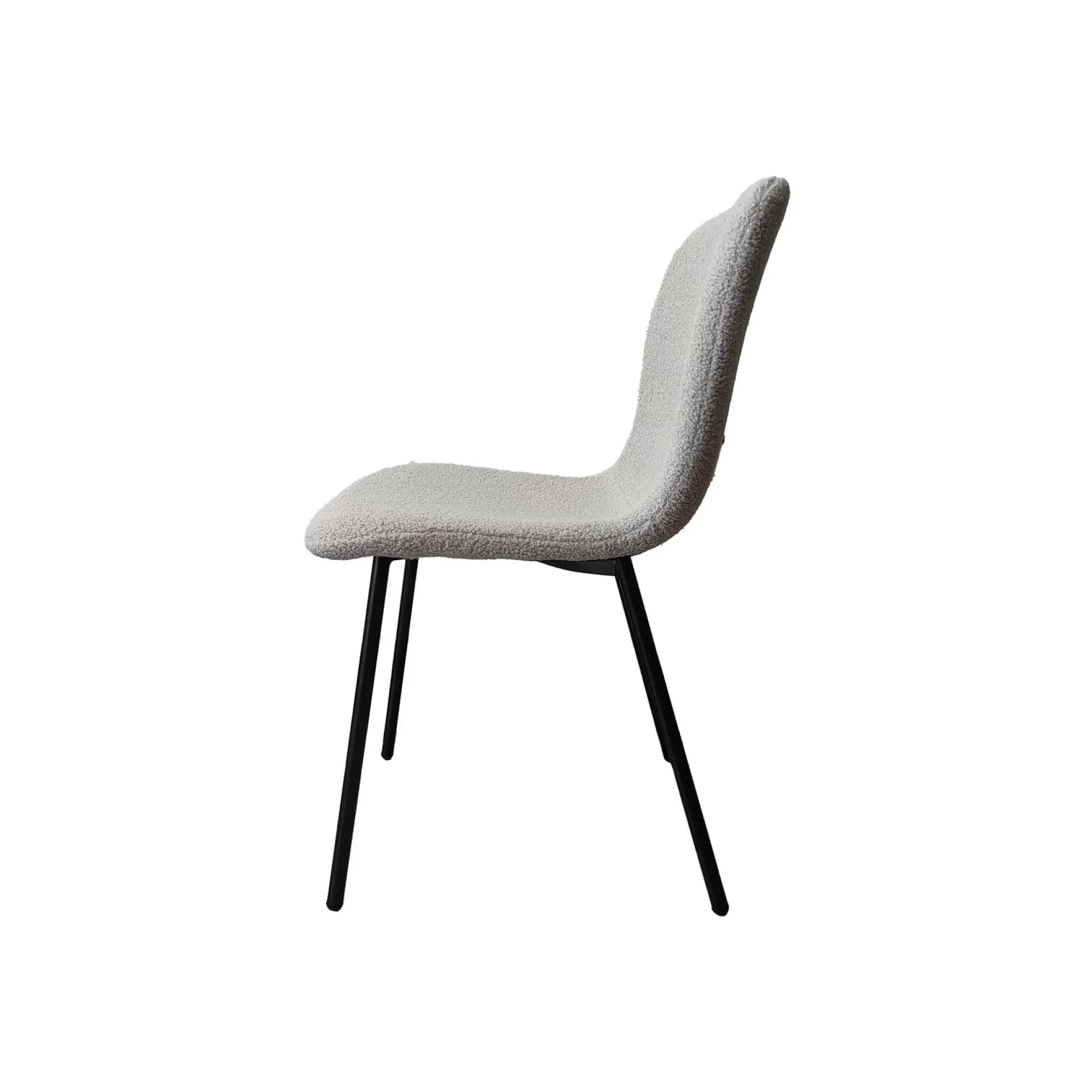 Eetkamerstoelen^Huisenthuis Stoel Kyra Bouclé – Set van 4 Lichtgrijs