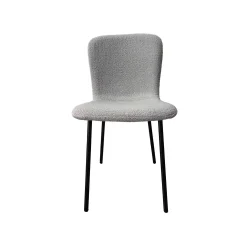 Eetkamerstoelen^Huisenthuis Stoel Kyra Bouclé – Set van 4 Lichtgrijs