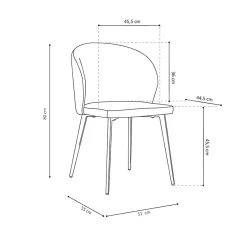 Eetkamerstoelen^Huisenthuis Stoel Lena – Set van 4 Beige