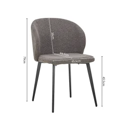 Eetkamerstoelen^Huisenthuis Stoel Lena Bouclé – Set van 2 Grijs