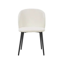 Eetkamerstoelen^Huisenthuis Stoel Lena Bouclé – Set van 2 Wit