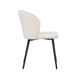 Eetkamerstoelen^Huisenthuis Stoel Lena Bouclé – Set van 2 Wit