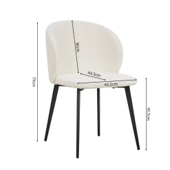 Eetkamerstoelen^Huisenthuis Stoel Lena Bouclé – Set van 2 Wit