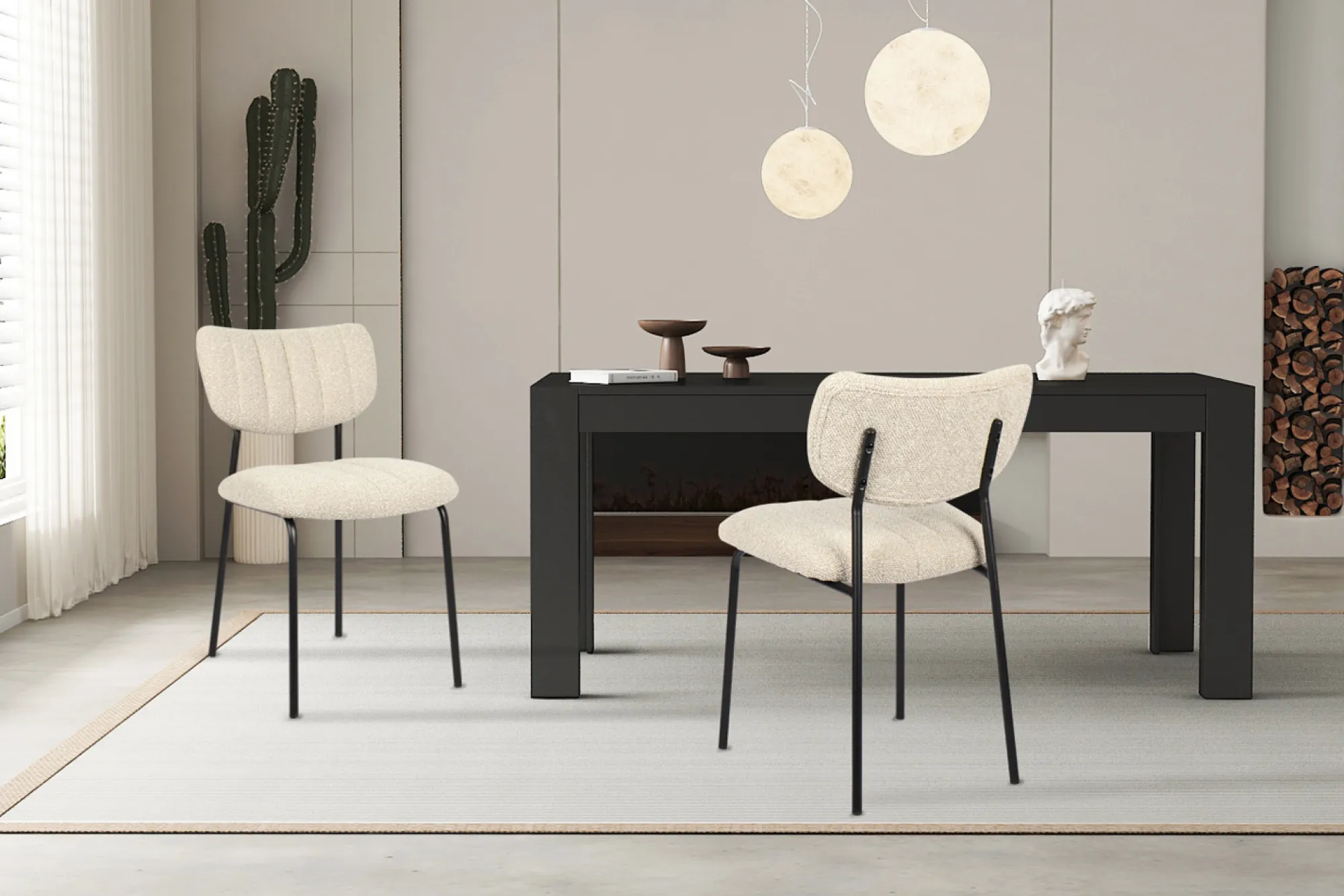 Eetkamerstoelen^Huisenthuis Stoel Lidy Beige – Set van 2
