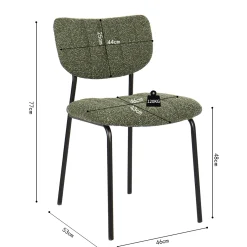 Eetkamerstoelen^Huisenthuis Stoel Lidy Groen – Set van 2