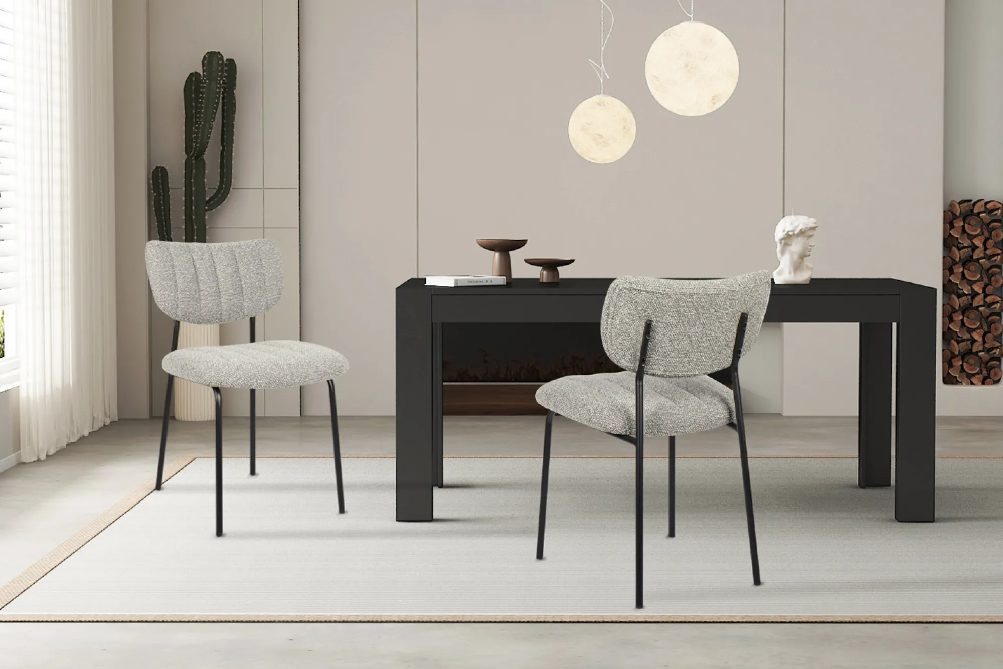 Eetkamerstoelen^Huisenthuis Stoel Lidy Lichtgrijs – Set van 2