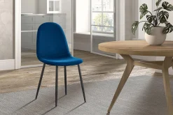 Eetkamerstoelen^Huisenthuis Stoel Lola – Set van 4 Donkerblauw
