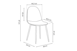 Eetkamerstoelen^Huisenthuis Stoel Lola – Set van 4 Zwart