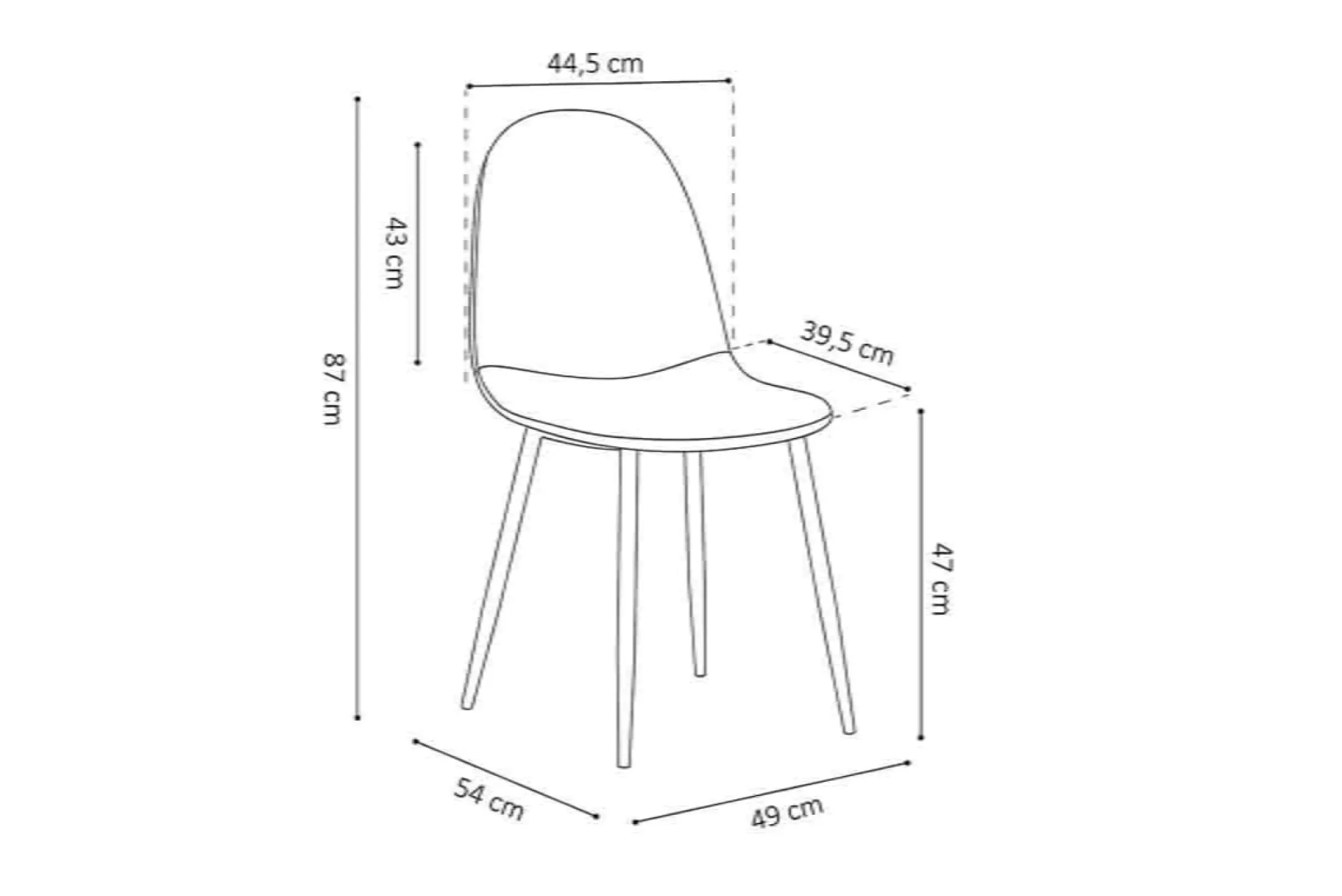 Eetkamerstoelen^Huisenthuis Stoel Lola – Set van 4 Zwart