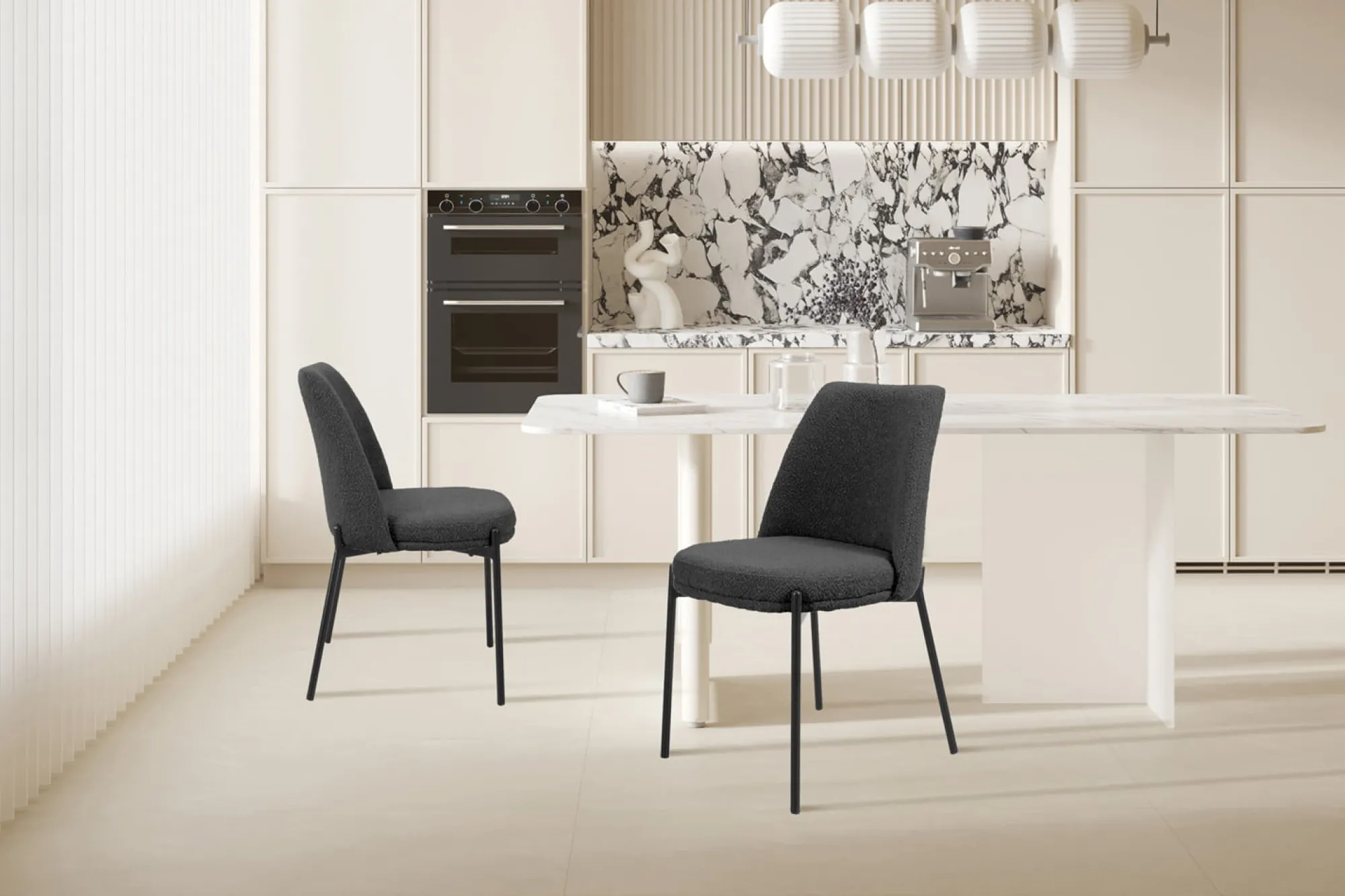 Eetkamerstoelen^Huisenthuis Stoel Lylou Grijs – Set van 2