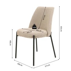 Eetkamerstoelen^Huisenthuis Stoel Lylou Zand – Set van 2