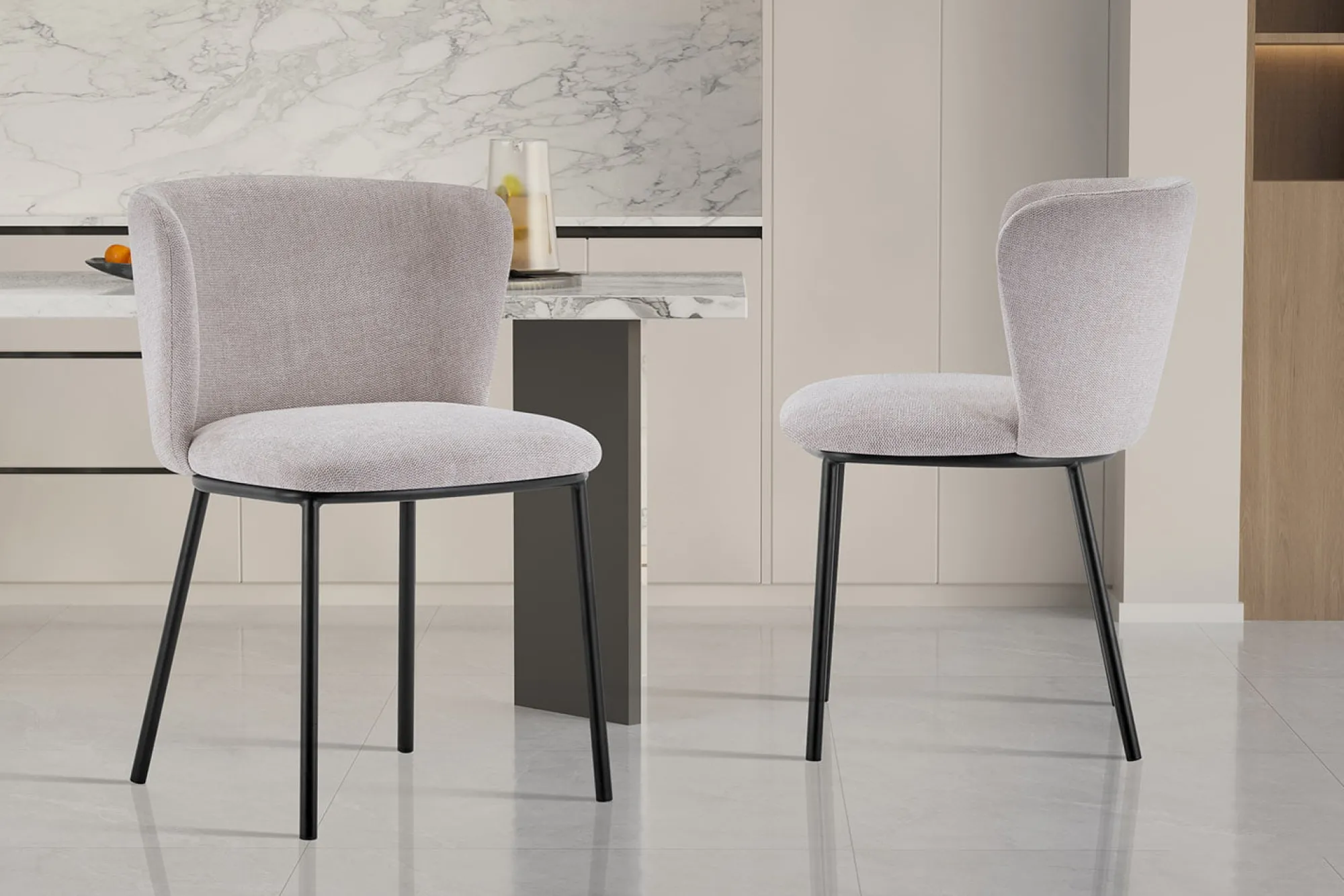Eetkamerstoelen^Huisenthuis Stoel Lynn – Set van 2 Beige