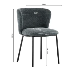 Eetkamerstoelen^Huisenthuis Stoel Lynn – Set van 2 Donkergrijs