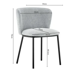 Eetkamerstoelen^Huisenthuis Stoel Lynn – Set van 2 Lichtgrijs